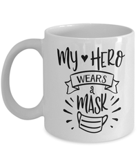 Load image into Gallery viewer, My Hero Wears A Mask LPN RN ARNP Coffee Tea Mug | Nurse Practitioner Drinkware - CrazyFamilyLove
