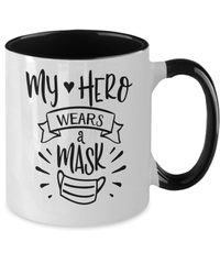 Load image into Gallery viewer, My Hero Wears A Mask LPN RN ARNP Coffee Tea Mug | Nurse Practitioner Drinkware - CrazyFamilyLove