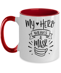 Load image into Gallery viewer, My Hero Wears A Mask LPN RN ARNP Coffee Tea Mug | Nurse Practitioner Drinkware - CrazyFamilyLove