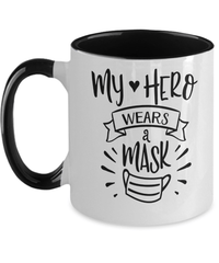 Load image into Gallery viewer, My Hero Wears A Mask LPN RN ARNP Coffee Tea Mug | Nurse Practitioner Drinkware - CrazyFamilyLove
