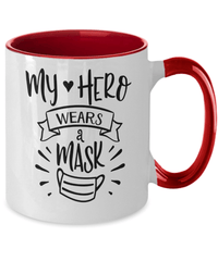Load image into Gallery viewer, My Hero Wears A Mask LPN RN ARNP Coffee Tea Mug | Nurse Practitioner Drinkware - CrazyFamilyLove