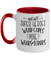 Load image into Gallery viewer, Not All Superheroes Wear Capes LPN RN ARNP Nurse Two Tone Coffee Mug Drinkware - CrazyFamilyLove