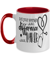 Load image into Gallery viewer, Not Average Difference Maker LPN RN ARNP Nurse Two Tone Coffee Tea Mug Drinkware - CrazyFamilyLove
