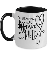 Load image into Gallery viewer, Not Average Difference Maker LPN RN ARNP Nurse Two Tone Coffee Tea Mug Drinkware - CrazyFamilyLove