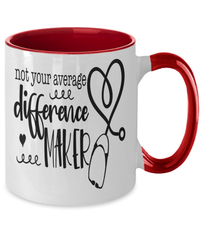 Load image into Gallery viewer, Not Average Difference Maker LPN RN ARNP Nurse Two Tone Coffee Tea Mug Drinkware - CrazyFamilyLove