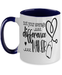 Load image into Gallery viewer, Not Average Difference Maker LPN RN ARNP Nurse Two Tone Coffee Tea Mug Drinkware - CrazyFamilyLove