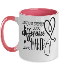 Load image into Gallery viewer, Not Average Difference Maker LPN RN ARNP Nurse Two Tone Coffee Tea Mug Drinkware - CrazyFamilyLove