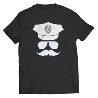 Load image into Gallery viewer, Police Face Mustache Mens Thin Blue Line Cop Teeshirt... - CrazyFamilyLove