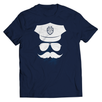 Load image into Gallery viewer, Police Face Mustache Mens Thin Blue Line Cop Teeshirt... - CrazyFamilyLove