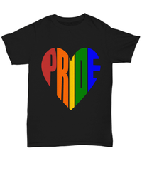Load image into Gallery viewer, Pride Heart LGBTQ Woman Man Gender Fluid Identity Tshirt FTM MTF Transgender Bisexual Two-Spirit Rainbow Flag Cotton Shirt Teeshirt - CrazyFamilyLove
