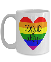 Load image into Gallery viewer, Proud LGBTQ Ally Woman Man Gender Fluid Identity Ceramic Coffee Tea Mug Cup FTM MTF Transgender Bisexual Two-Spirit Rainbow Flag Drinkware - CrazyFamilyLove