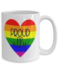 Load image into Gallery viewer, Proud LGBTQ Ally Woman Man Gender Fluid Identity Ceramic Coffee Tea Mug Cup FTM MTF Transgender Bisexual Two-Spirit Rainbow Flag Drinkware - CrazyFamilyLove