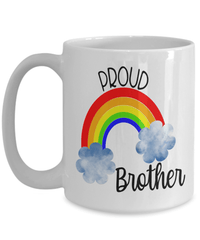 Load image into Gallery viewer, Proud LGBTQ Brother Gender Fluid Identity Man Ceramic Coffee Tea Mug FTM MTF Transgender Bisexual Two-Spirit Rainbow Pride Flag Drinkware - CrazyFamilyLove