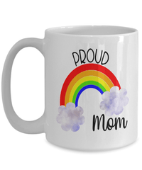 Load image into Gallery viewer, Proud LGBTQ Mom Gender Fluid Identity Woman Ceramic Coffee Tea Mug Cup FTM MTF Transgender Bisexual Two-Spirit Rainbow Pride Flag Drinkware - CrazyFamilyLove