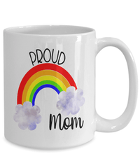 Load image into Gallery viewer, Proud LGBTQ Mom Gender Fluid Identity Woman Ceramic Coffee Tea Mug Cup FTM MTF Transgender Bisexual Two-Spirit Rainbow Pride Flag Drinkware - CrazyFamilyLove