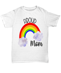 Load image into Gallery viewer, Proud LGBTQ Mom Gender Fluid Identity Woman Tshirt Tee | FTM MTF Transgender Bisexual Two-Spirit Rainbow Pride Flag Cotton Shirt Teeshirt - CrazyFamilyLove