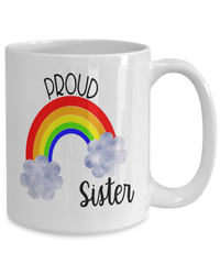 Load image into Gallery viewer, Proud LGBTQ Sister Gender Fluid Identity Woman Ceramic Coffee Tea Mug FTM MTF Transgender Bisexual Two-Spirit Rainbow Pride Flag Drinkware - CrazyFamilyLove