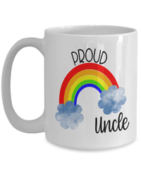 Load image into Gallery viewer, Proud LGBTQ Uncle Gender Fluid Identity Man Ceramic Coffee Tea Mug FTM MTF Transgender Bisexual Two-Spirit Rainbow Pride Flag Drinkware - CrazyFamilyLove