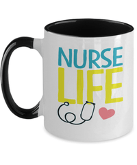 Load image into Gallery viewer, Registered LPN RN ARNP Nurse Practitioner Nursing Assistant Life2 Two Tone Ceramic Coffee Tea Mug Cup Drinkware - CrazyFamilyLove