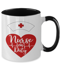 Load image into Gallery viewer, Registered LPN RN ARNP Nurse Practitioner Nursing Assistant On Duty1 Two Tone Ceramic Coffee Tea Mug Cup Drinkware - CrazyFamilyLove