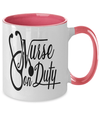 Load image into Gallery viewer, Registered LPN RN ARNP Nurse Practitioner Nursing Assistant On Duty2 Two Tone Ceramic Coffee Tea Mug Cup Drinkware - CrazyFamilyLove