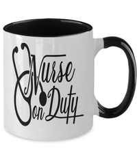 Load image into Gallery viewer, Registered LPN RN ARNP Nurse Practitioner Nursing Assistant On Duty2 Two Tone Ceramic Coffee Tea Mug Cup Drinkware - CrazyFamilyLove