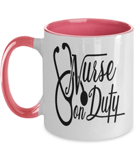 Load image into Gallery viewer, Registered LPN RN ARNP Nurse Practitioner Nursing Assistant On Duty2 Two Tone Ceramic Coffee Tea Mug Cup Drinkware - CrazyFamilyLove