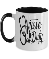 Load image into Gallery viewer, Registered LPN RN ARNP Nurse Practitioner Nursing Assistant On Duty2 Two Tone Ceramic Coffee Tea Mug Cup Drinkware - CrazyFamilyLove