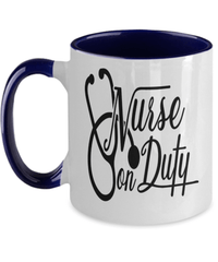 Load image into Gallery viewer, Registered LPN RN ARNP Nurse Practitioner Nursing Assistant On Duty2 Two Tone Ceramic Coffee Tea Mug Cup Drinkware - CrazyFamilyLove