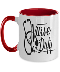 Load image into Gallery viewer, Registered LPN RN ARNP Nurse Practitioner Nursing Assistant On Duty2 Two Tone Ceramic Coffee Tea Mug Cup Drinkware - CrazyFamilyLove