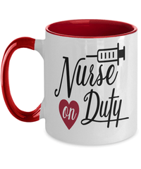 Load image into Gallery viewer, Registered LPN RN ARNP Nurse Practitioner Nursing Assistant On Duty3 Two Tone Ceramic Coffee Tea Mug Cup Drinkware - CrazyFamilyLove