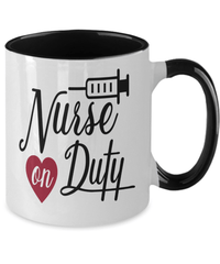 Load image into Gallery viewer, Registered LPN RN ARNP Nurse Practitioner Nursing Assistant On Duty3 Two Tone Ceramic Coffee Tea Mug Cup Drinkware - CrazyFamilyLove