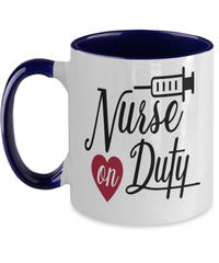 Load image into Gallery viewer, Registered LPN RN ARNP Nurse Practitioner Nursing Assistant On Duty3 Two Tone Ceramic Coffee Tea Mug Cup Drinkware - CrazyFamilyLove