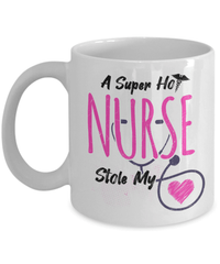 Load image into Gallery viewer, Super Hot Nurse Stole Heart Pink LPN RN ARNP Ceramic Coffee Tea Mug Drinkware - CrazyFamilyLove