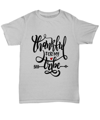 Load image into Gallery viewer, Thankful for My Tribe America Thanksgiving Turkey Day Graphic Tshirt | Pumpkin Patch Autumn Fall Harvest Corn Stalk Maze Cotton Tee Shirt - CrazyFamilyLove