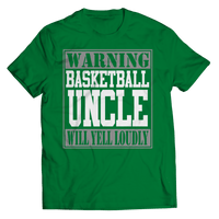 Load image into Gallery viewer, Warning NBA WNBA College High School Basketball Uncle Tshirt Teeshirt | NCAA Final Four Teams March Madness Bball B-ball Cotton Shirt - CrazyFamilyLove